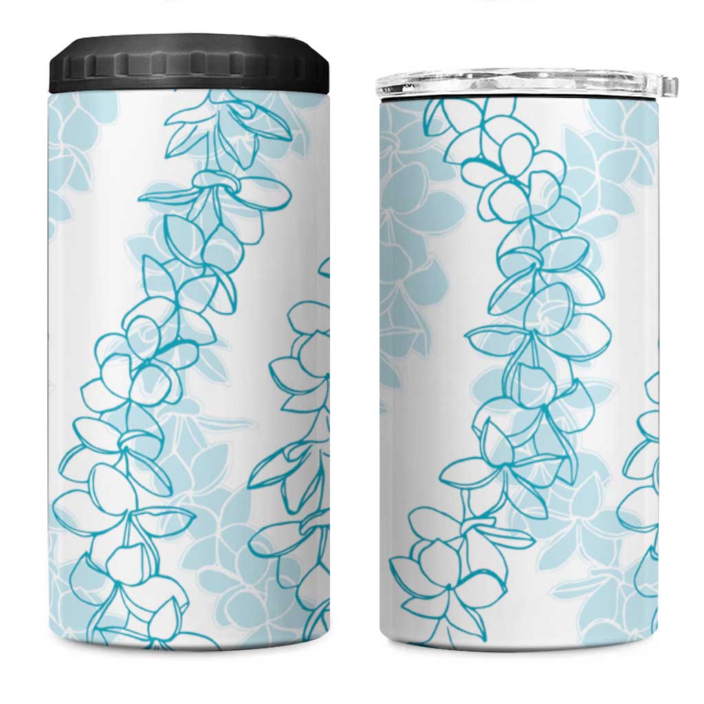 Hawaii Plumeria Lei 4 in 1 Can Cooler Tumbler Aloha Festive Vibe - Turquoise LT7 One Size: 16 oz Turquoise - Polynesian Pride
