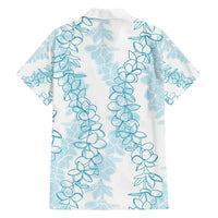 Hawaii Plumeria Lei Family Matching Off Shoulder Maxi Dress and Hawaiian Shirt Aloha Festive Vibe - Turquoise LT7 - Polynesian Pride