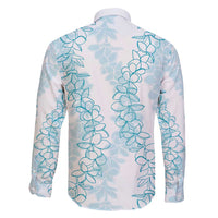 Hawaii Plumeria Lei Family Matching Off Shoulder Maxi Dress and Hawaiian Shirt Aloha Festive Vibe - Turquoise LT7 - Polynesian Pride