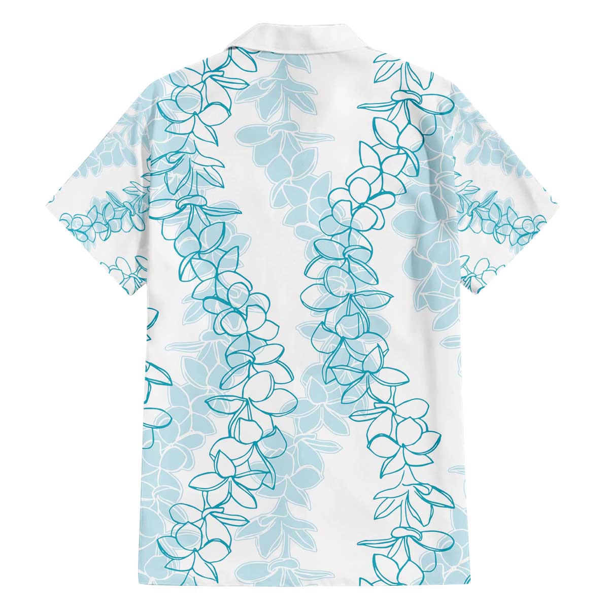 Hawaii Plumeria Lei Family Matching Puletasi and Hawaiian Shirt Aloha Festive Vibe - Turquoise LT7 - Polynesian Pride