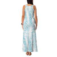 Hawaii Plumeria Lei Family Matching Tank Maxi Dress and Hawaiian Shirt Aloha Festive Vibe - Turquoise LT7 - Polynesian Pride