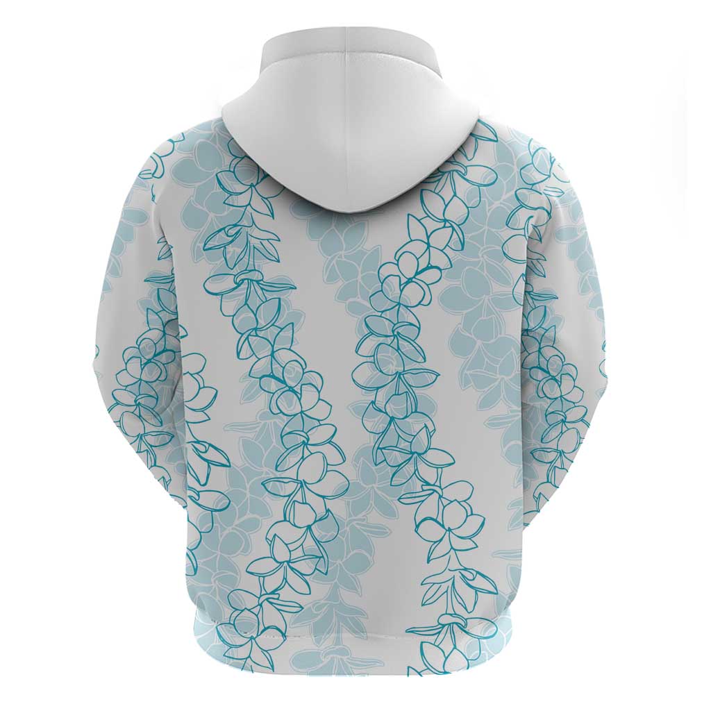 Hawaii Plumeria Lei Hoodie Aloha Festive Vibe - Turquoise