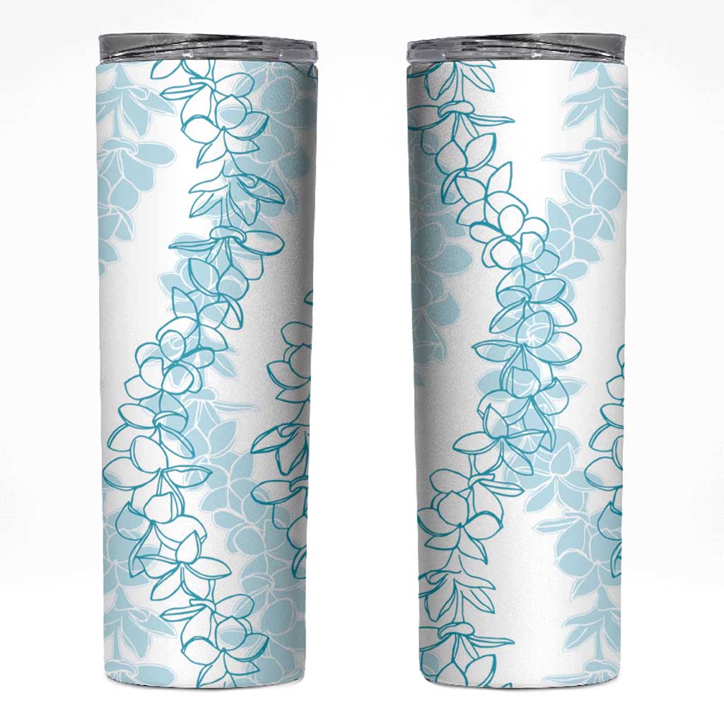 Hawaii Plumeria Lei Skinny Tumbler Aloha Festive Vibe - Turquoise LT7 Turquoise - Polynesian Pride