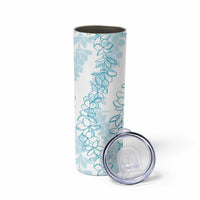 Hawaii Plumeria Lei Skinny Tumbler Aloha Festive Vibe - Turquoise LT7 - Polynesian Pride