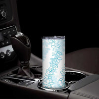 Hawaii Plumeria Lei Skinny Tumbler Aloha Festive Vibe - Turquoise LT7 - Polynesian Pride