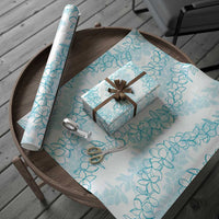 Hawaii Plumeria Lei Wrapping Paper Aloha Festive Vibe - Turquoise