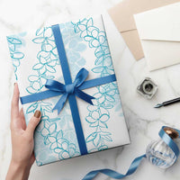 Hawaii Plumeria Lei Wrapping Paper Aloha Festive Vibe - Turquoise