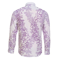 Hawaii Plumeria Lei Family Matching Off Shoulder Short Dress and Hawaiian Shirt Aloha Festive Vibe - Amethyst LT7 - Polynesian Pride