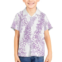 Hawaii Plumeria Lei Family Matching Short Sleeve Bodycon Dress and Hawaiian Shirt Aloha Festive Vibe - Amethyst LT7 Son's Shirt Amethyst - Polynesian Pride