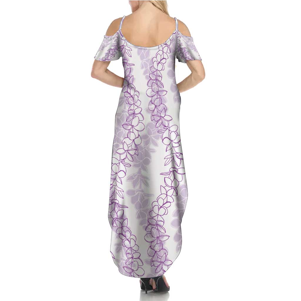 Hawaii Plumeria Lei Family Matching Summer Maxi Dress and Hawaiian Shirt Aloha Festive Vibe - Amethyst LT7 - Polynesian Pride