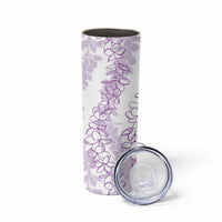 Hawaii Plumeria Lei Skinny Tumbler Aloha Festive Vibe - Amethyst LT7 - Polynesian Pride