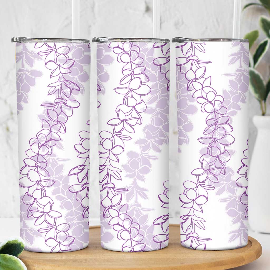 Hawaii Plumeria Lei Skinny Tumbler Aloha Festive Vibe - Amethyst LT7 - Polynesian Pride