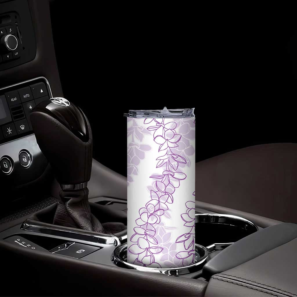 Hawaii Plumeria Lei Skinny Tumbler Aloha Festive Vibe - Amethyst LT7 - Polynesian Pride