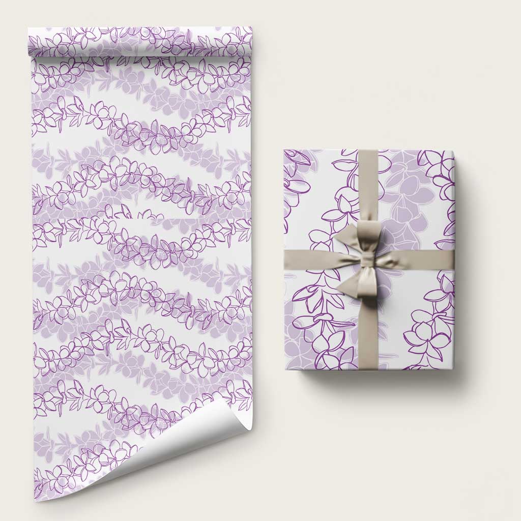 Hawaii Plumeria Lei Wrapping Paper Aloha Festive Vibe - Amethyst