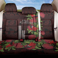 Hawaii Mele Kalikimaka Kakau Back Car Seat Cover I'iwi Bird on Ohia Lehua LT7 One Size Black Red - Polynesian Pride