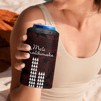 Hawaii Mele Kalikimaka Kakau 4 in 1 Can Cooler Tumbler I'iwi Bird on Ohia Lehua LT7 - Polynesian Pride