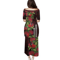 Hawaii Mele Kalikimaka Kakau Family Matching Puletasi and Hawaiian Shirt I'iwi Bird on Ohia Lehua LT7 - Polynesian Pride
