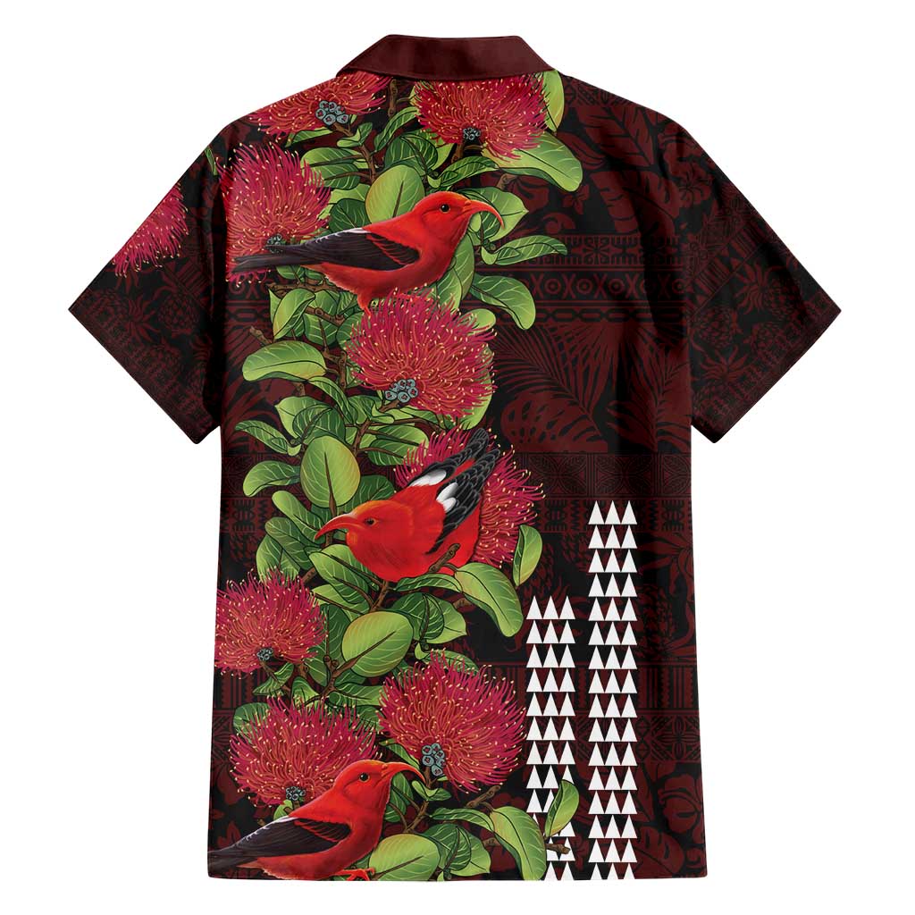 Hawaii Mele Kalikimaka Kakau Hawaiian Shirt I'iwi Bird on Ohia Lehua LT7 - Polynesian Pride