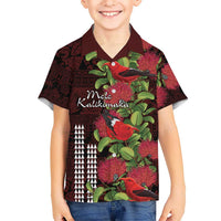 Hawaii Mele Kalikimaka Kakau Hawaiian Shirt I'iwi Bird on Ohia Lehua LT7 - Polynesian Pride