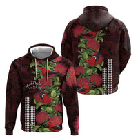 Hawaii Mele Kalikimaka Kakau Hoodie I'iwi Bird on Ohia Lehua LT7 - Polynesian Pride