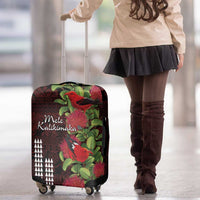 Hawaii Mele Kalikimaka Kakau Luggage Cover I'iwi Bird on Ohia Lehua LT7 - Polynesian Pride