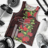 Hawaii Mele Kalikimaka Kakau Men Tank Top I'iwi Bird on Ohia Lehua LT7 - Polynesian Pride