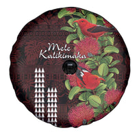 Hawaii Mele Kalikimaka Kakau Spare Tire Cover I'iwi Bird on Ohia Lehua LT7 - Polynesian Pride