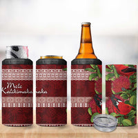 Hawaii Christmas Mele Kalikimaka 4 in 1 Can Cooler Tumbler I'iwi Bird on Ohia Lehua LT7 - Polynesian Pride