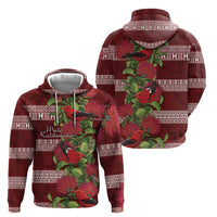 Hawaii Christmas Mele Kalikimaka Hoodie I'iwi Bird on Ohia Lehua LT7 - Polynesian Pride