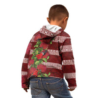 Hawaii Christmas Mele Kalikimaka Kid Hoodie I'iwi Bird on Ohia Lehua LT7 - Polynesian Pride