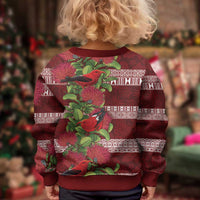 Hawaii Christmas Mele Kalikimaka Kid Ugly Christmas Sweater I'iwi Bird on Ohia Lehua LT7 - Polynesian Pride