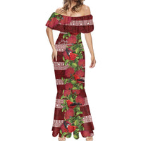 Hawaii Christmas Mele Kalikimaka Mermaid Dress I'iwi Bird on Ohia Lehua LT7 - Polynesian Pride