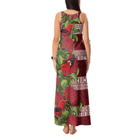 Hawaii Christmas Mele Kalikimaka Tank Maxi Dress I'iwi Bird on Ohia Lehua LT7 - Polynesian Pride