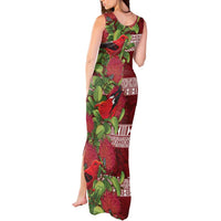 Hawaii Christmas Mele Kalikimaka Tank Maxi Dress I'iwi Bird on Ohia Lehua LT7 - Polynesian Pride