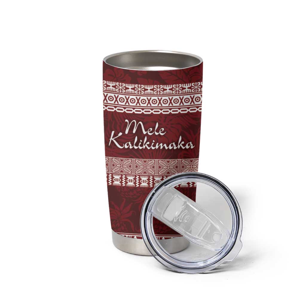 Hawaii Christmas Mele Kalikimaka Tumbler Cup I'iwi Bird on Ohia Lehua LT7 - Polynesian Pride