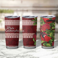 Hawaii Christmas Mele Kalikimaka Tumbler Cup I'iwi Bird on Ohia Lehua LT7 - Polynesian Pride