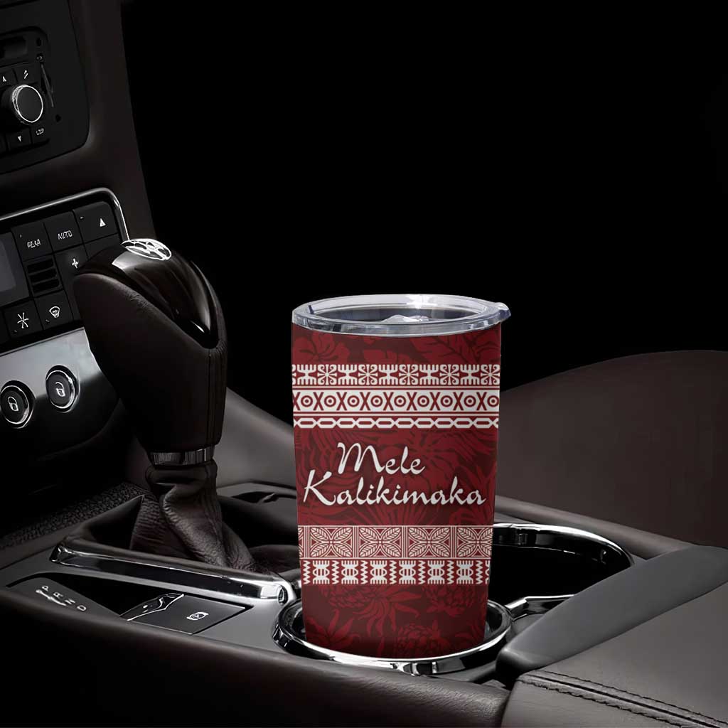 Hawaii Christmas Mele Kalikimaka Tumbler Cup I'iwi Bird on Ohia Lehua LT7 - Polynesian Pride