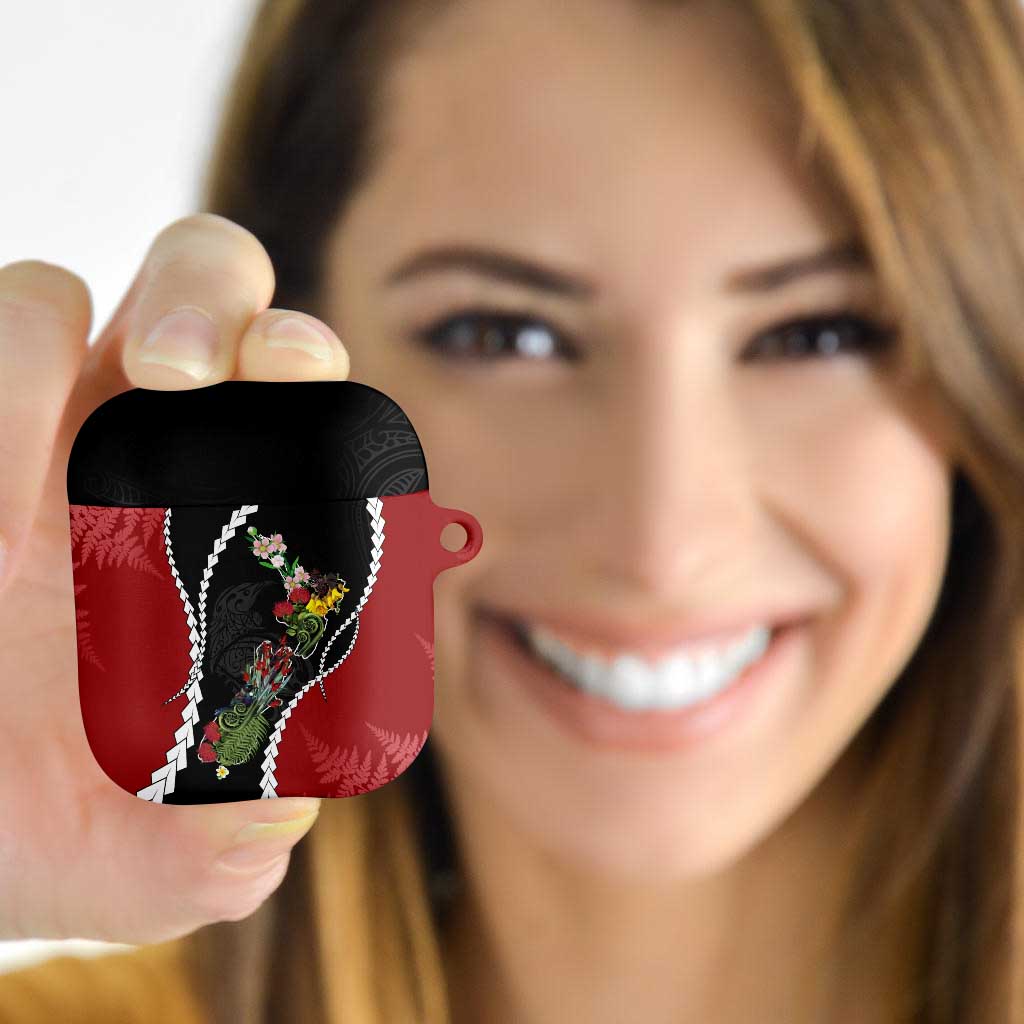 New Zealand Christmas AirPods Case Flora Map with Birds - Polynesian Pride