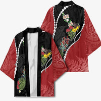 New Zealand Christmas Kimono Flora Map with Birds LT7 - Polynesian Pride