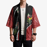 New Zealand Christmas Kimono Flora Map with Birds LT7 - Polynesian Pride