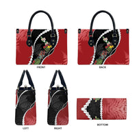 New Zealand Christmas Leather Bag Flora Map with Birds LT7 - Polynesian Pride