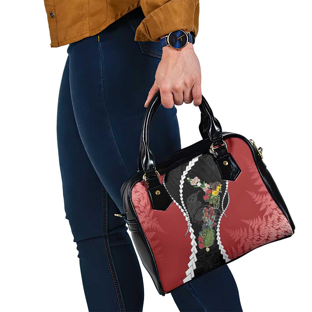 New Zealand Christmas Shoulder Handbag Flora Map with Birds - Polynesian Pride