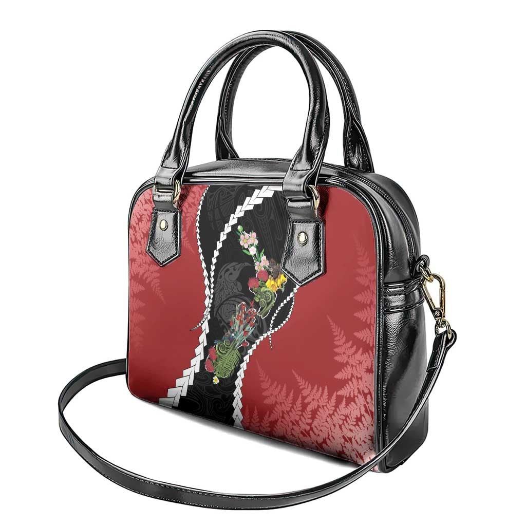 New Zealand Christmas Shoulder Handbag Flora Map with Birds - Polynesian Pride