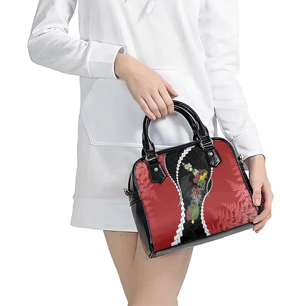 New Zealand Christmas Shoulder Handbag Flora Map with Birds - Polynesian Pride