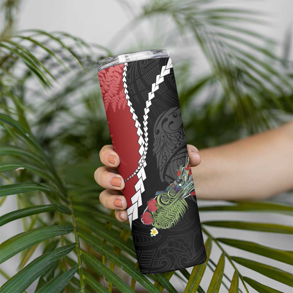 New Zealand Christmas Skinny Tumbler Flora Map with Birds LT7 - Polynesian Pride