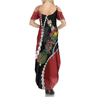 New Zealand Christmas Summer Maxi Dress Flora Map with Birds - Polynesian Pride