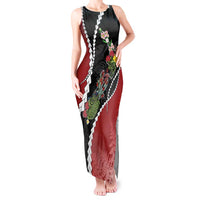 New Zealand Christmas Tank Maxi Dress Flora Map with Birds - Polynesian Pride