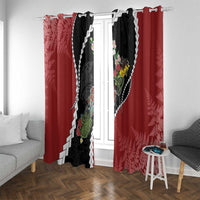 New Zealand Christmas Window Curtain Flora Map with Birds - Polynesian Pride