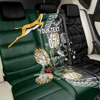 Custom South Africa Mix New Zealand Rugby 2023 Back Car Seat Cover World Cup Greatest Rivalry LT7 - Polynesian Pride