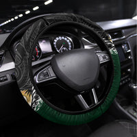 South Africa Mix New Zealand Rugby 2023 Steering Wheel Cover World Cup Greatest Rivalry LT7 Universal Fit Black Green - Polynesian Pride